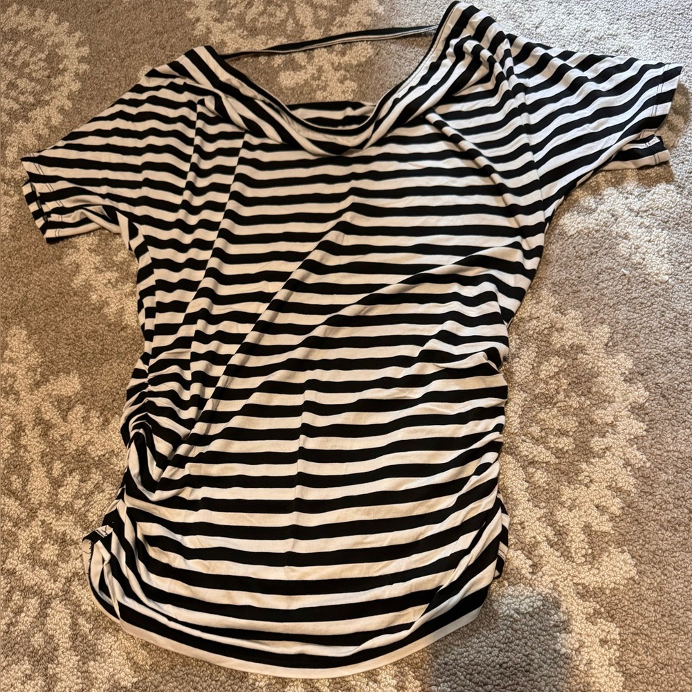 Striped Black and White Women's Top